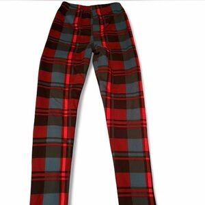 Just Cozy Red and Green Plaid Pants